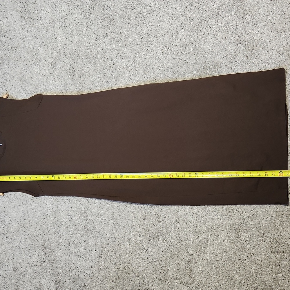Frame Muscle Crew Organic Cotton Sleeveless Maxi Dress in Dark Chocolate Medium - Picture 8 of 11